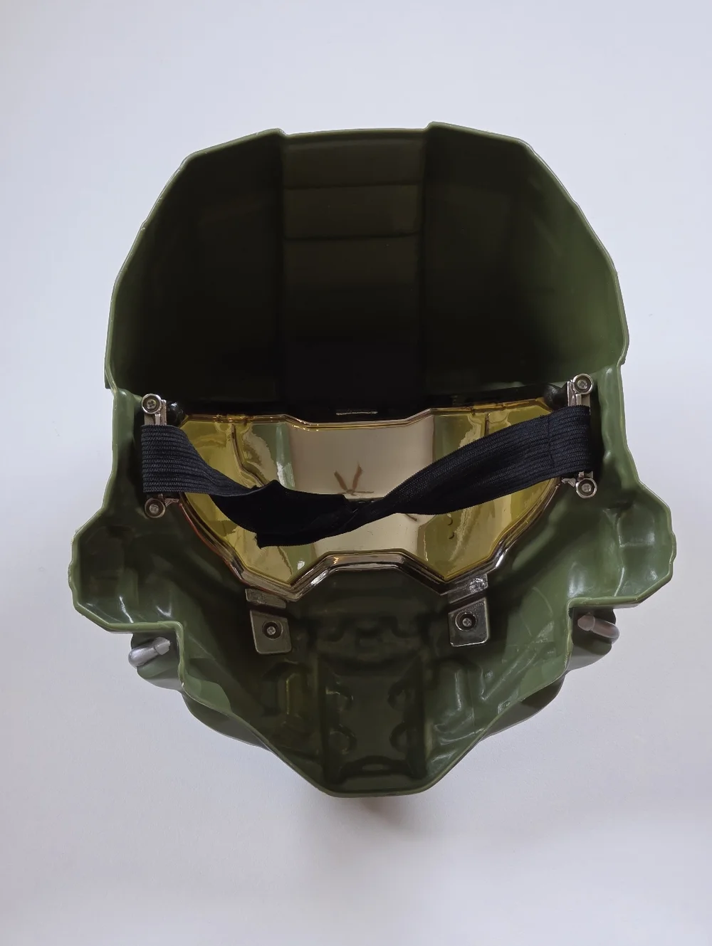 Halo Master Chief Green Tactical Helmet with Amber Visor Mask - Picture 4 of 4